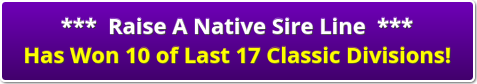 10 of last 17 Classic Division Winners had the powerful Raise A Native sire side pedigree line!